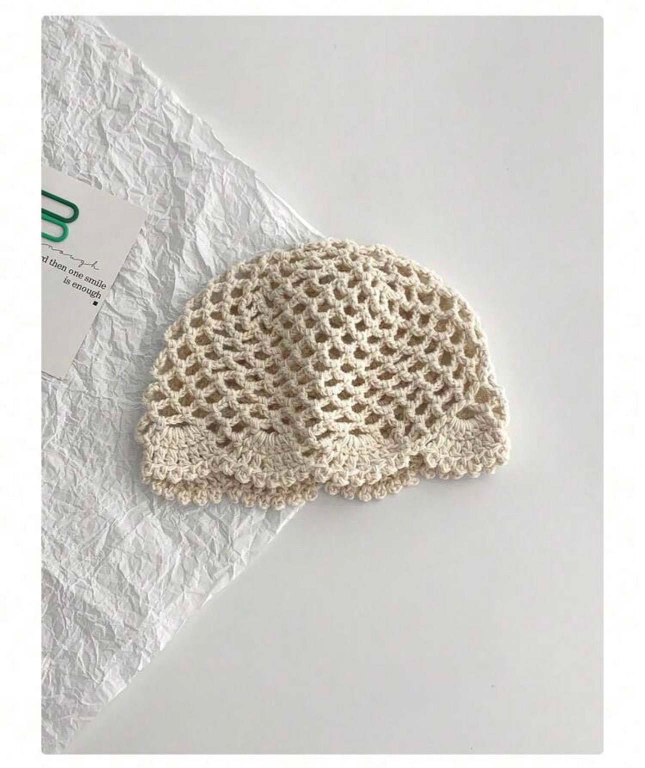 Soft beige crochet headwear 🤍