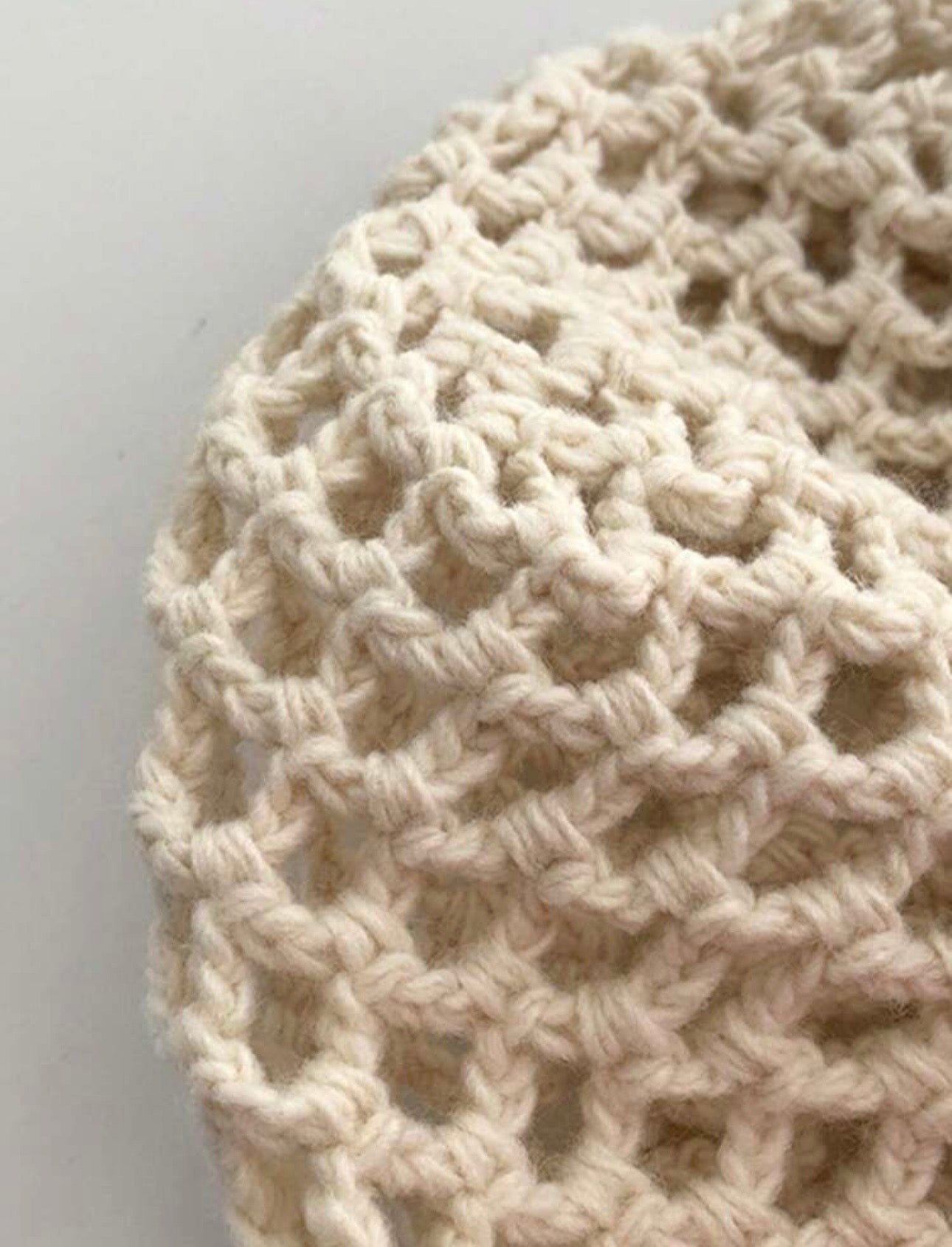 Soft beige crochet headwear 🤍