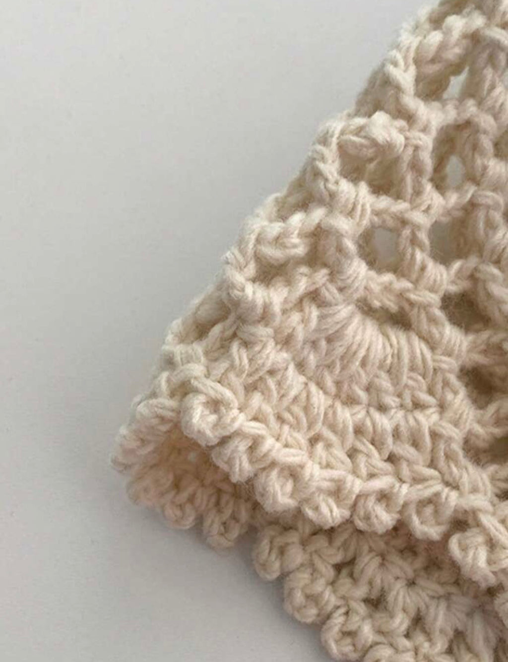 Soft beige crochet headwear 🤍