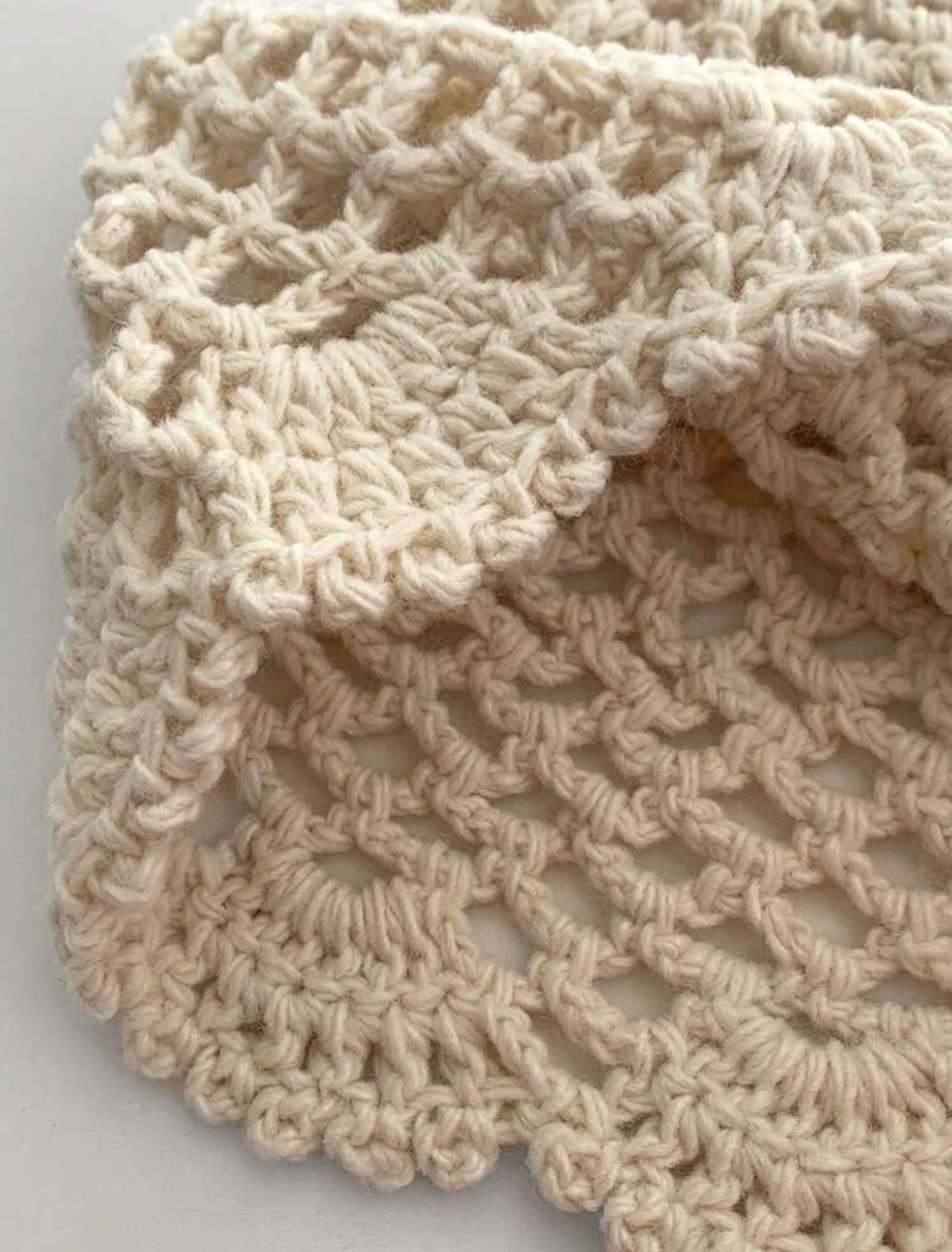 Soft beige crochet headwear 🤍