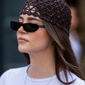 Dark Brown Handmade Crochet Headwear | Vintage Boho Knit Style